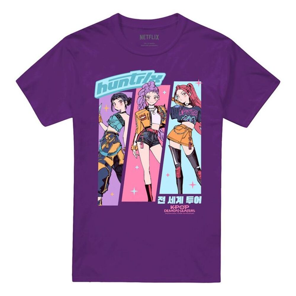 K-Pop Demon Hunters Unisex Adult Huntr/X Anime T-Shirt / Purple